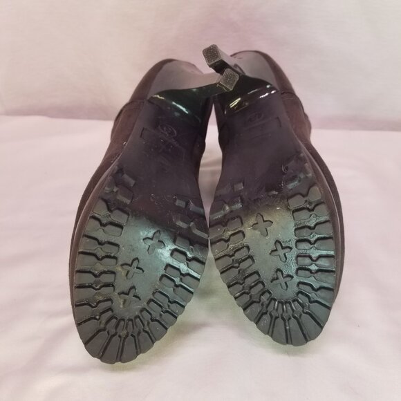 Xhilaration Women's Stiletto Brown with Red Lace Up Ankle Boots Booties Size 8 - Picture 4 of 5